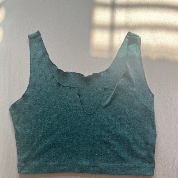 SHEIN Tops - SHEIN Green Asymmetrical Crop Tank Top